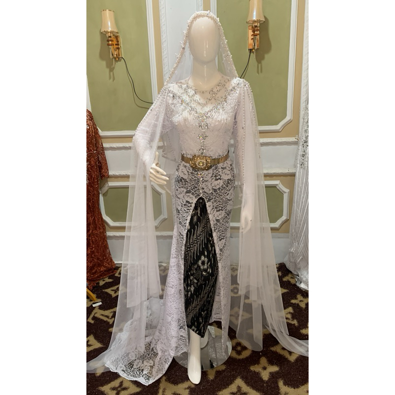 BARU kebaya ekor juntai Jumbo Jubah dan kerudung