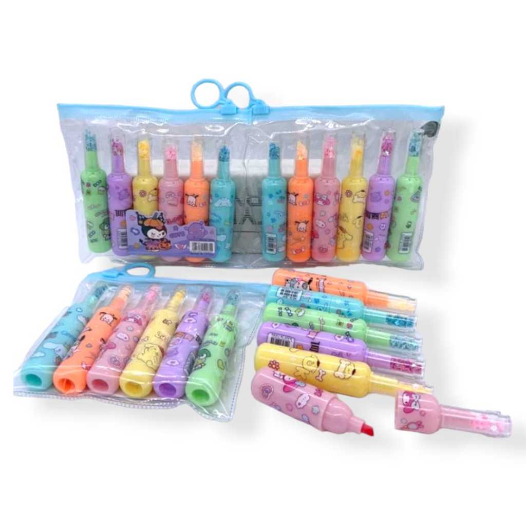 

AS888 - Highlighter Botol Motif Sanrio Glitter Isi 6 Warna. DL-2041