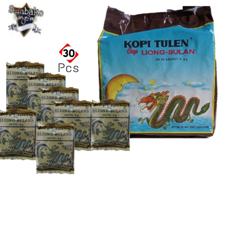 

62 Kopi Cap Liong Bulan Tanpa Gula 1 Pak isi 30 @8gr Liong Bulan Bestseller