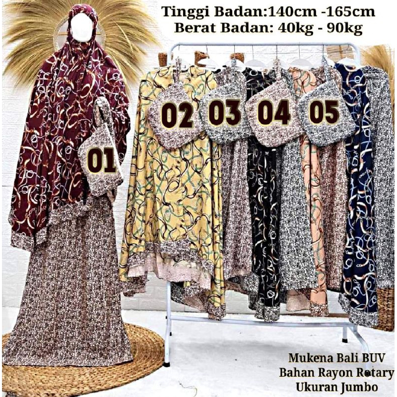 BALIKPAPAN Mukena Jumbo Rayon Premium