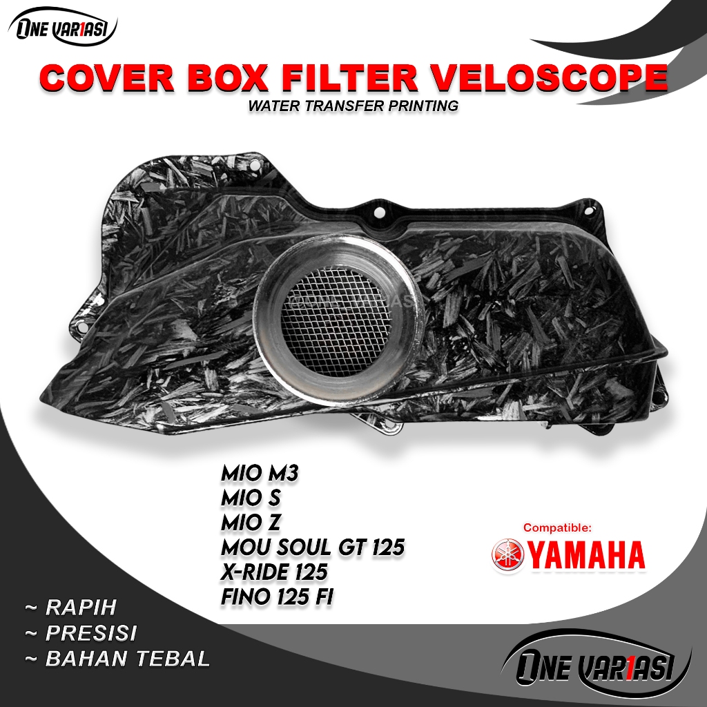 COVER TUTUP BOX FILTER VELOSCOPE CARBON FORGED MIO M3 125 FINO 125 MIO J XRIDE 125 VELOCITY FORGED