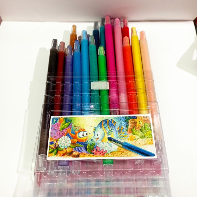 

CRAYON PUTAR TITI 24 warna ( non tonix/tidak beracun ) / pcs