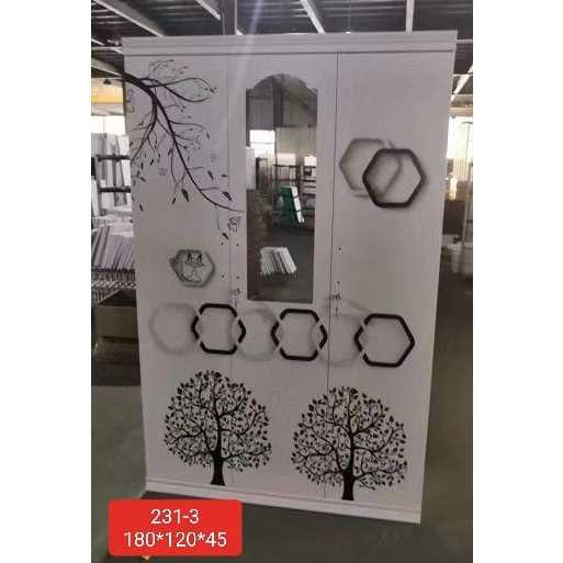 LEMARI PAKAIAN IMPORT BESI 3 PINTU TYPE 231/232 3P / LEMARI BAJU IMPOR BAHAN PLAT BESI 3 PINTU TYPE 