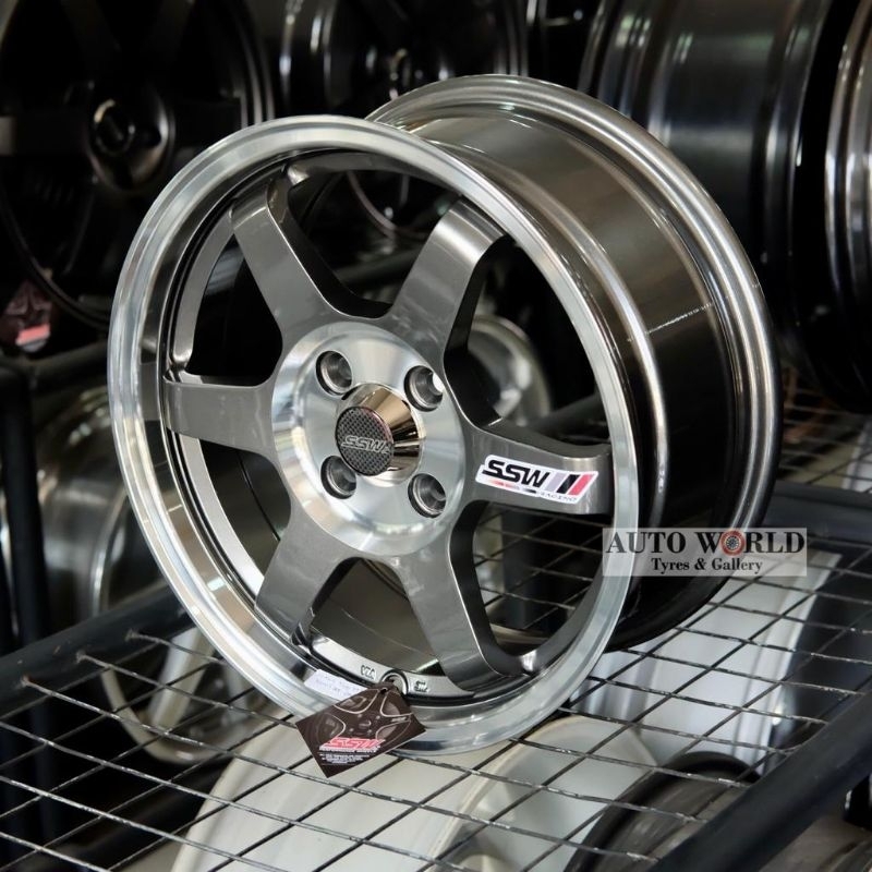 Velg Original SSW S205 Ring 15 PCD 4x100 GM/CP/LP Gunmetal Center Lips Polished