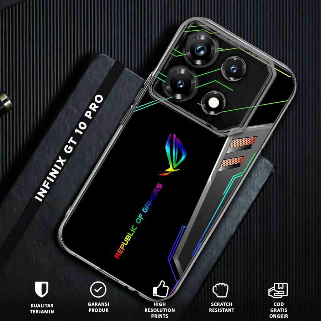 Case INFINIX GT 10 PRO - Casing Infinix GT 10 Pro - Motif ROG - Softcase Premium - Case Hp - Casing Hp - Case bening - Clear case - Handphone Cover