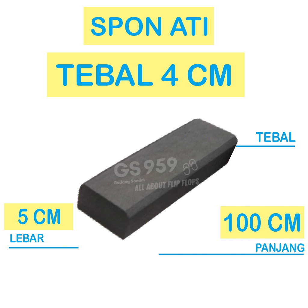 SPON ATI / BUSA ATI / SPON EVA TEBAL 4 CM WARNA HITAM UKURAN 5 CM X 100 CM