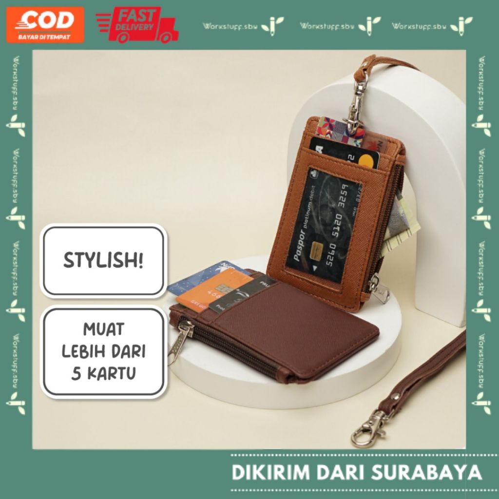 

ID Card Holder Resleting Name Tag Seleting ID Card Resleting Lanyard Zipper Kulit Sintetis v2