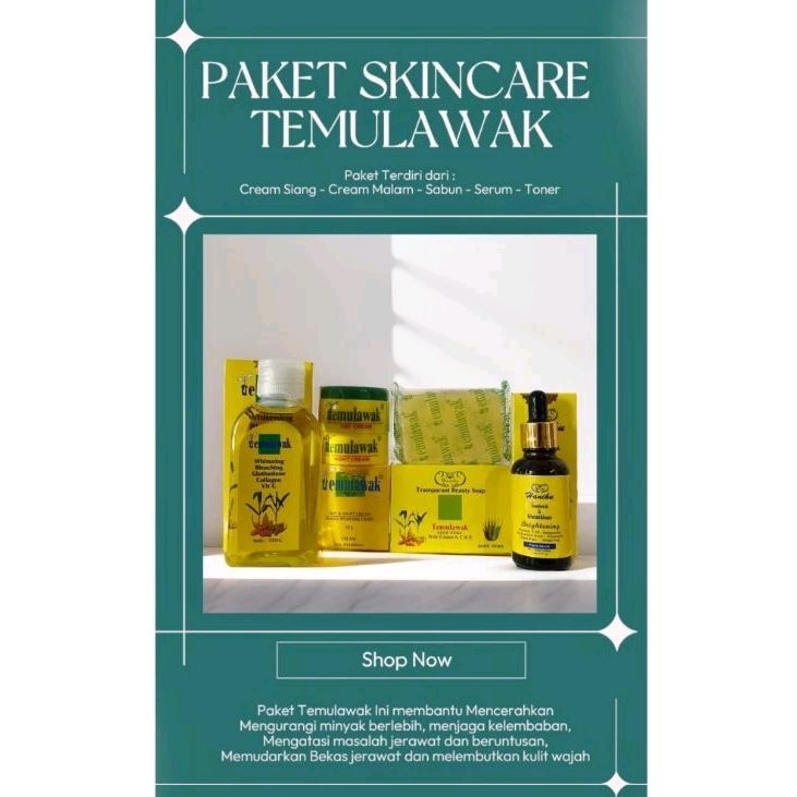 Paket Cream Temulawak Komplit 5in1 / Lengkap Temulawak 5in1 +serum / Paket Lengkap Temulawak Origina