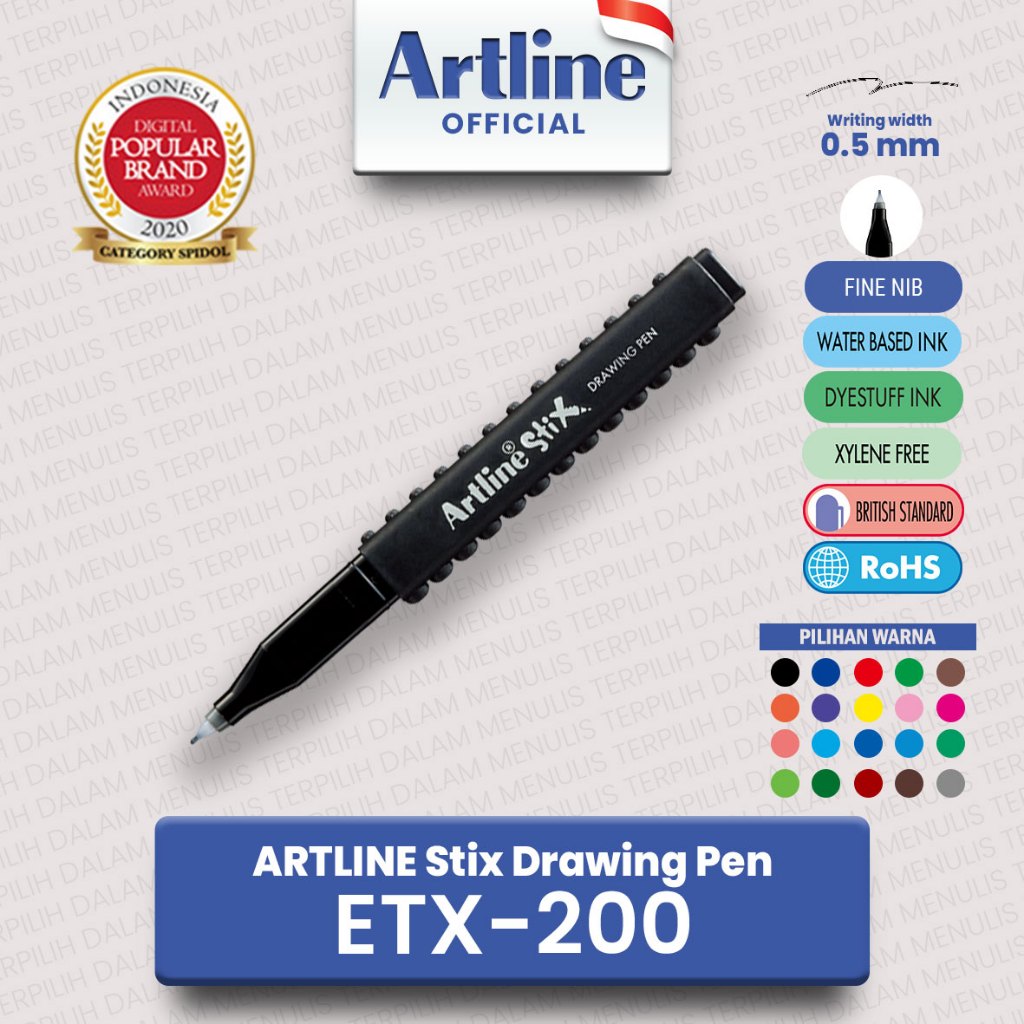 

ARTLINE Spidol Stix Drawing Pen Pulpen Warna ETX-200