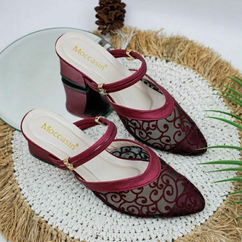 sandal pesta/wedges pesta brukat/sepatu pesta brukat