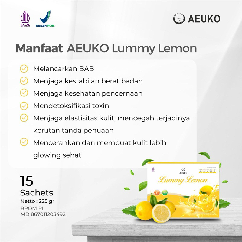 [500gr] AE018 | AEUKO LUMMY LEMON PELANGSING TUBUH | STEAMCELL | MEMUTIHKAN | ANTI AGING