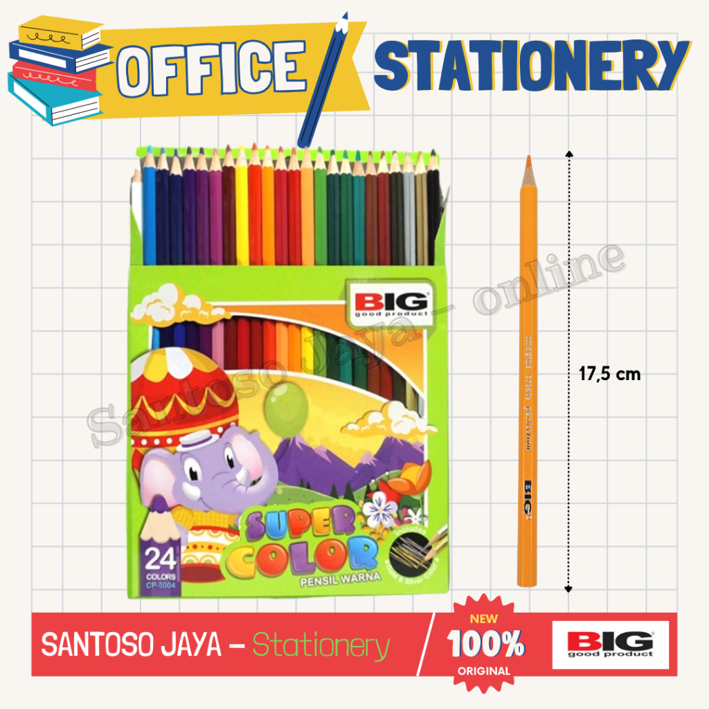 

Pensil Warna BIG - 24 Colour Pencils - 24L Panjang - CP-5004