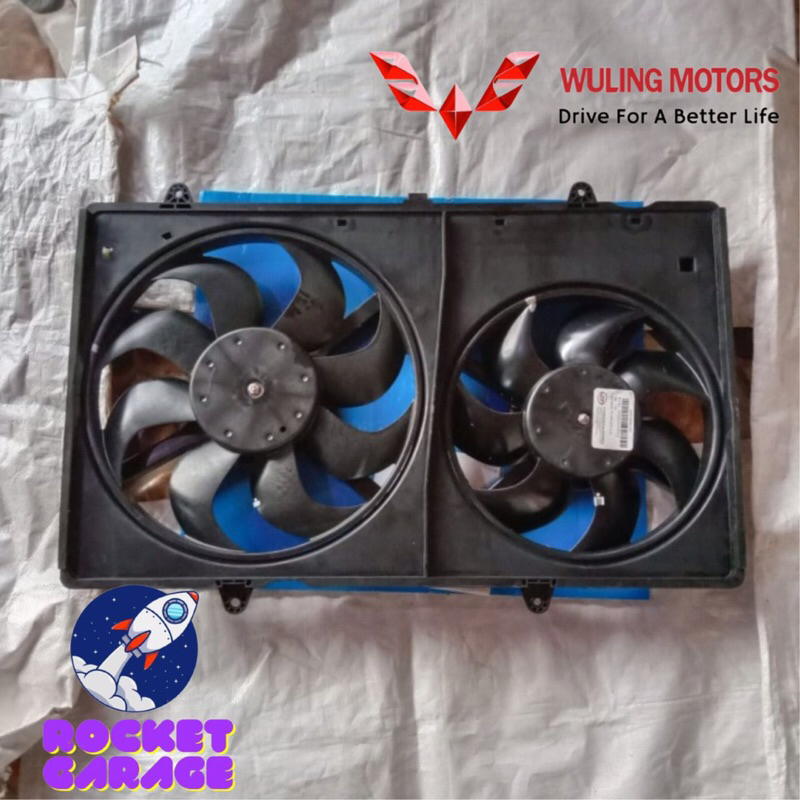 MOTOR FAN EXTRA FAN KIPAS RADIATOR WULING ALMAZ FULLSET SHOUROUD
