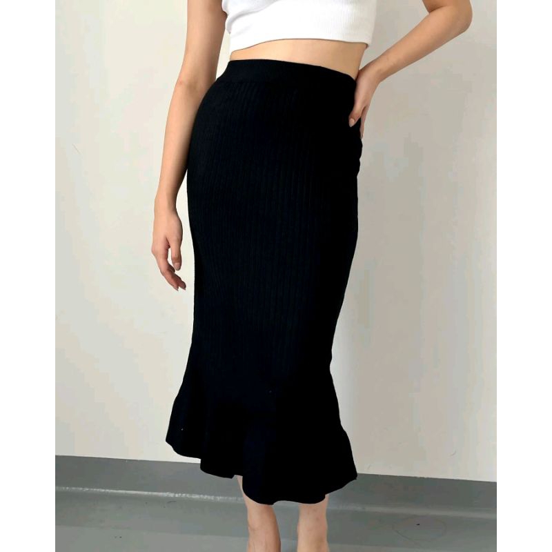 ARIEL - Rok Span Rajut Bodycon Skirt Midi 7/8 Rok Duyung Mermaid Premium Import