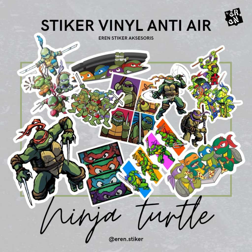 

STIKER ANTI AIR ANIMASI KURA KURA NINJA VINIL SUSU ISI 100PCS