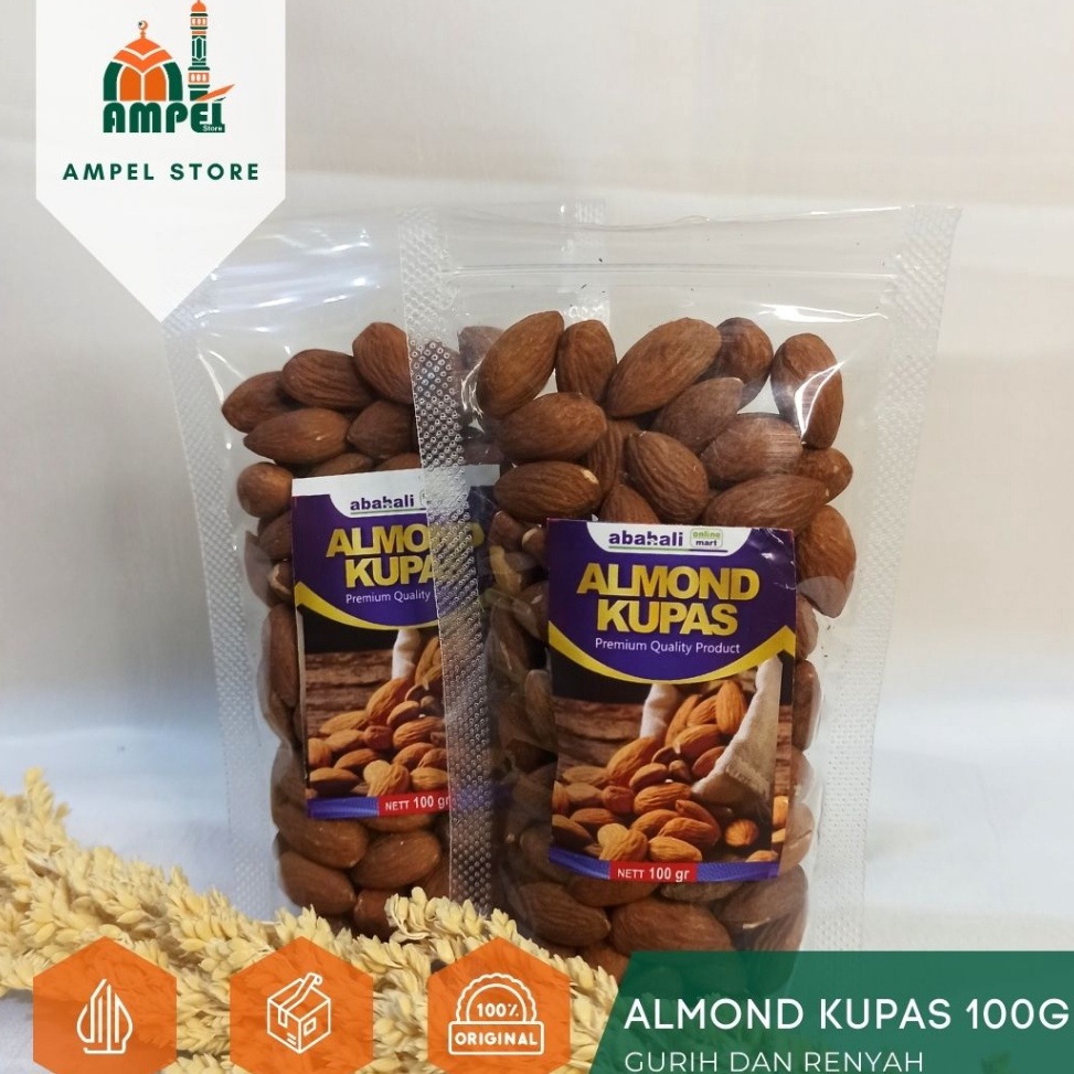 

Mur4h KACANG ALMOND PANGGANG KUPAS 100Gr Kupas Matang Panggang Roasted Keluaran Terbaru