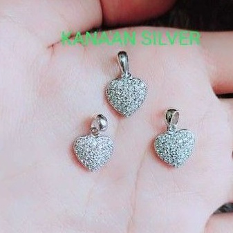 Produk Liontin love/buah kalung love mata putih kilau full perak asli 925/silver lapisan emas putih 