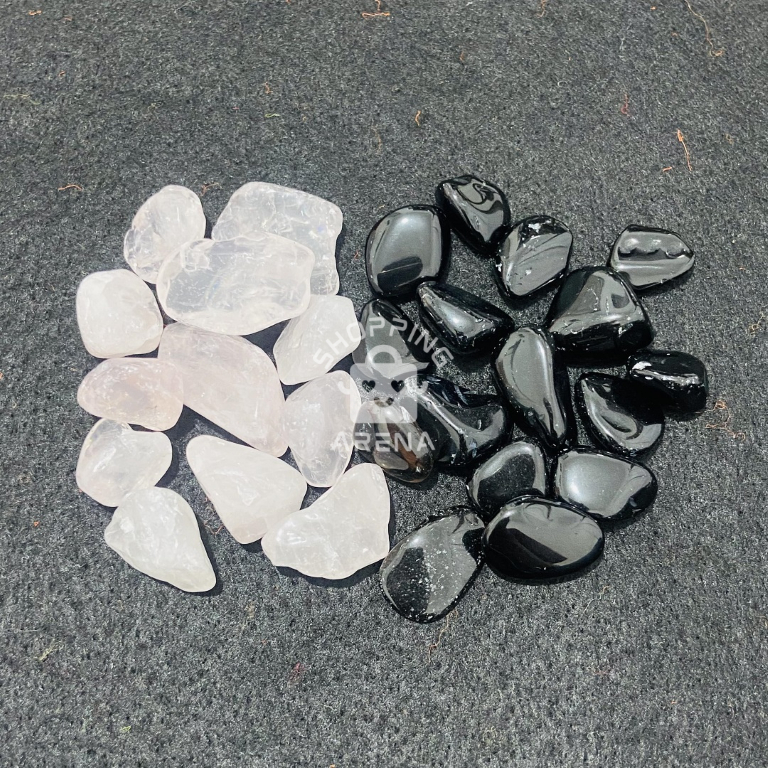 Tumbled Stone Ukuran Small 50gr Warna Rose Quartz Obsidian Manik Batuan Alam Bahan Hiasan Resine Hia