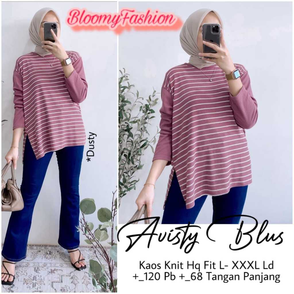 KAOS WANITA JUMBO LD 120 LENGAN PANJANG MODEL TERBARU KEKINIAN BAJU ATASAN WANITA KAOS KNIT PREMIUM 