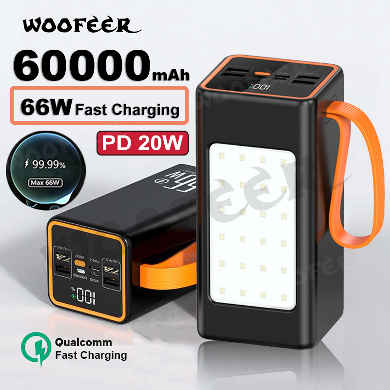 WOOFEER Powerbank Fast Charging 60000mah original Power bank Type-C Power bank 500000mah 100000mah