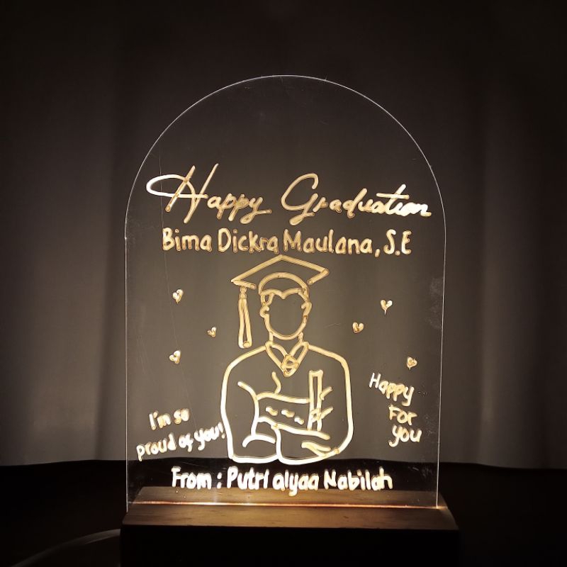 LAMPU TIDUR AKRILIK/ FOTO COSTUM / KADO ISTIMEWA HANDMADE / VEKTOR WAJAR
