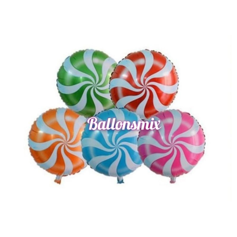 Balon Foil Lolipop / Balon Candy Lolipop Bulat
