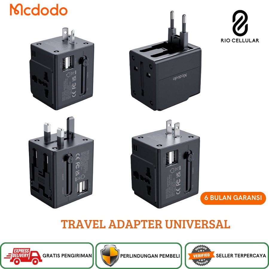 Mcdodo Travel Adapter Dual USB 2.1 ALL Country International Charger