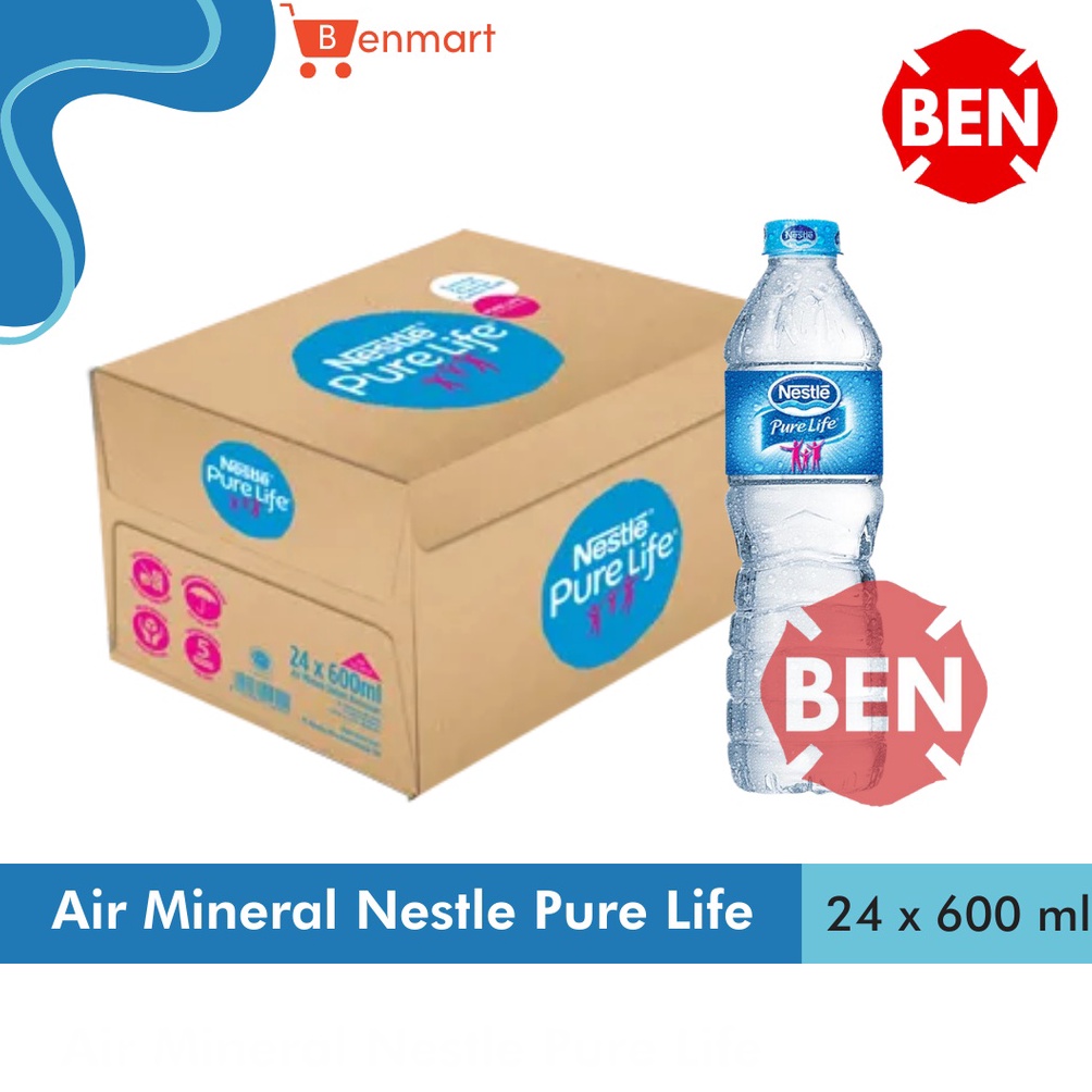 88 Air Mineral Nestle Pure Life 600ml 600 ml - 1 Dus Karton 24 Botol 46