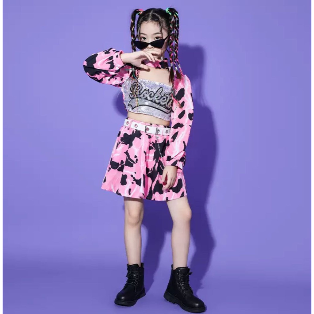 [JEWELS KIDS] READY STOCK/  ROCKETS HIP HOP DANCE /SETELAN BAJU DANCE CROP  ANAK HIP HOP PREMIUM / S