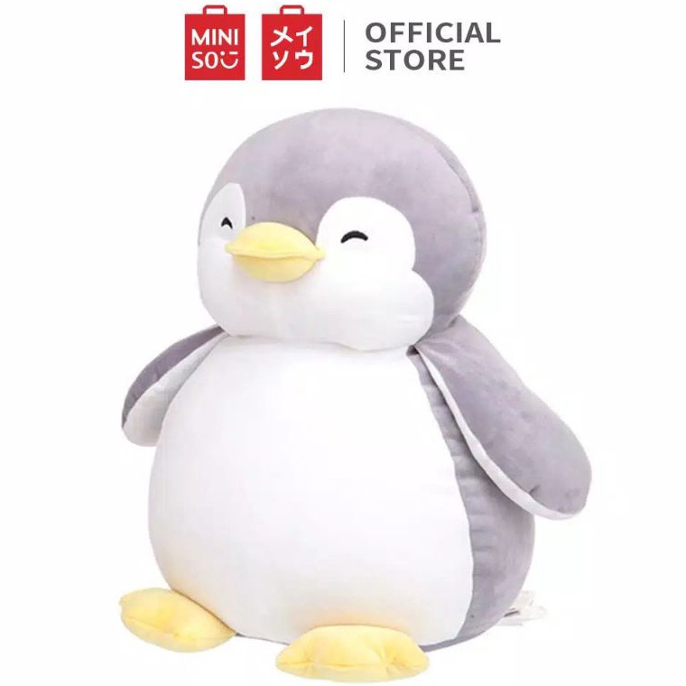 Kirm Sek4rang Boneka Plush Toys PP Cotton Soft and Cute Fuzzy Plush Pinguin Abu Ukuran 40 Cm Lucu da