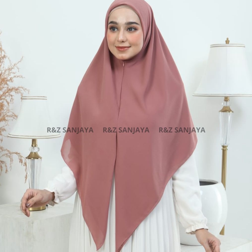 Hijab Instan Segitiga Zipper Resleting Ceruty Babydoll Premium /Hijab Segiempat Jumbo Instan Zipper 