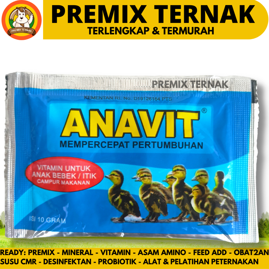 ANAVIT 10 GRAM EKA FARMA - Vitamin Anak Bebek Itik Mempercepat Pertumbuhan - Vitamin DOD Anak Bebek