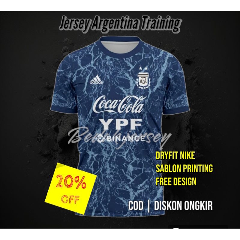 Jersey Argentina Training 2021 2022 Full Printing Free Nameset