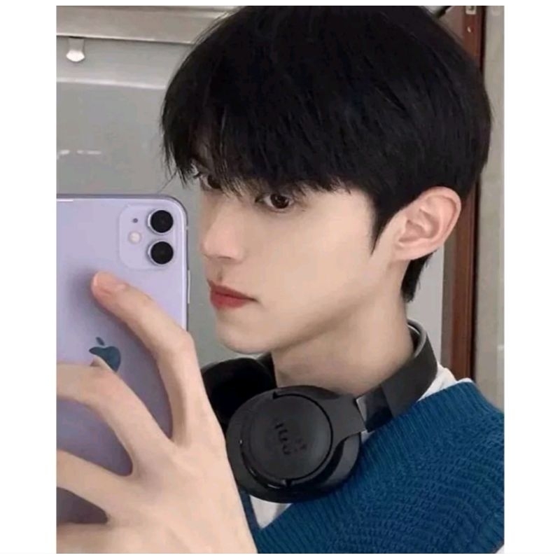 Wig Pria Rambut Pendek lurus model Korea full wig rambut palsu pria