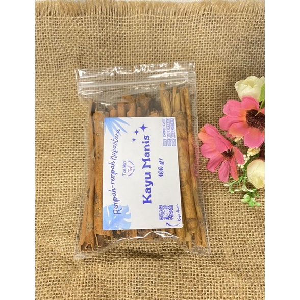 

94 100gr | KAYU MANIS UTUH | CINNAMON | herbal asli alami bumbu dapur penyedap masakan rempah nusantara indonesia ➼Model Baru
