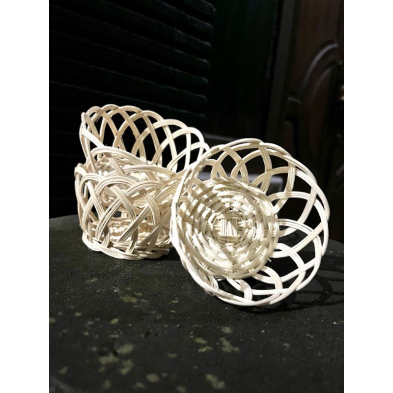 keranjang rotan mini | kiring rotan size S | size M | keranjang permen | keranjang buah