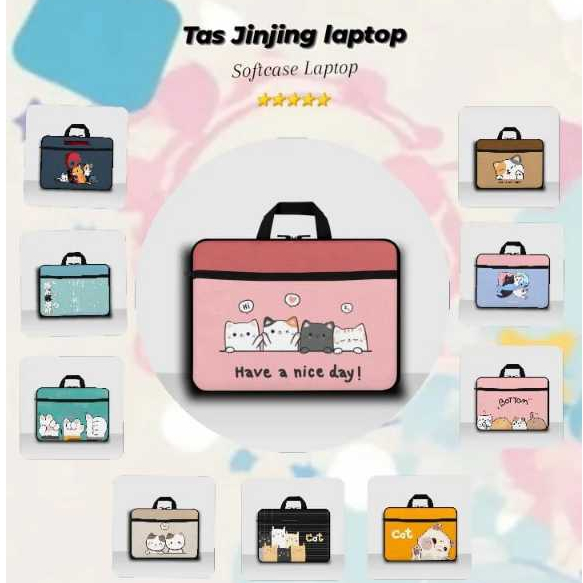 aqq ORJI Tas laptop Shoftcase Laptop 14 inch Motif korean terbaru