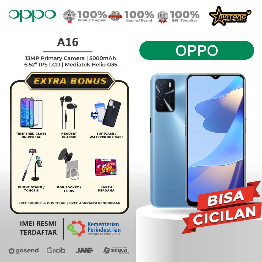 Oppo A16 Ram 4/64gb Garansi Resmi