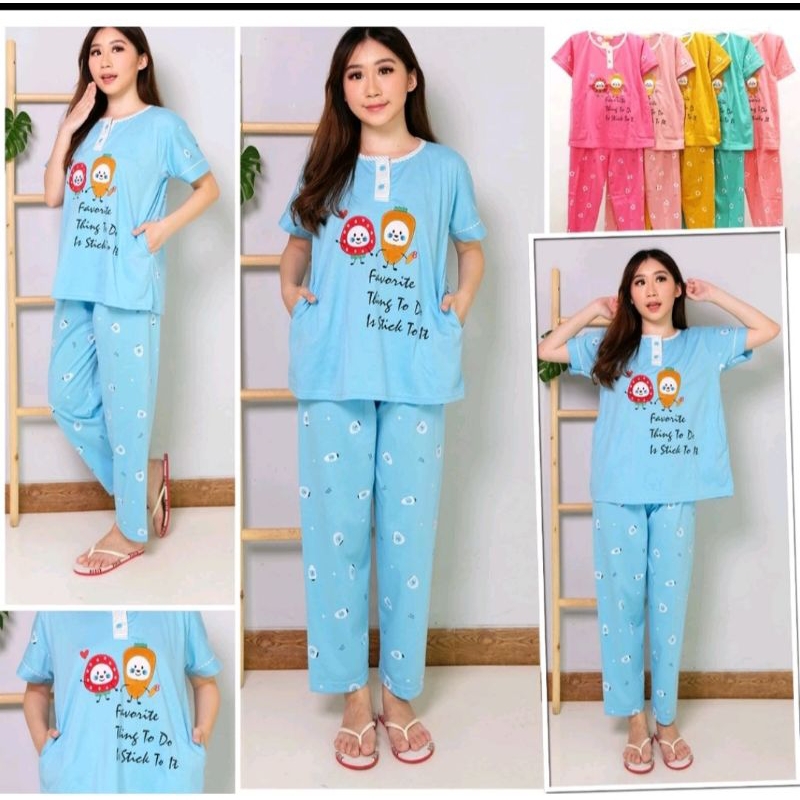cp tessa size standar celana panjang baju tidur / oneset piyama
