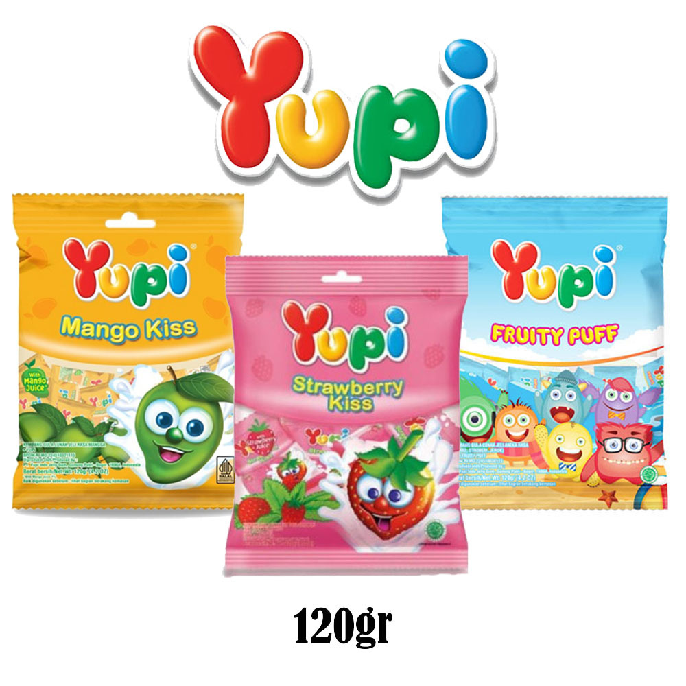 

PERMEN YUPI STRAWBERRY KISS / FRUITTY PUFF/ MANGO KISS 120GRAM