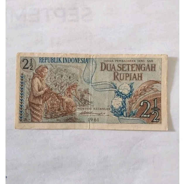 uang kuno - uang 2 setengah rupiah - uang mahar