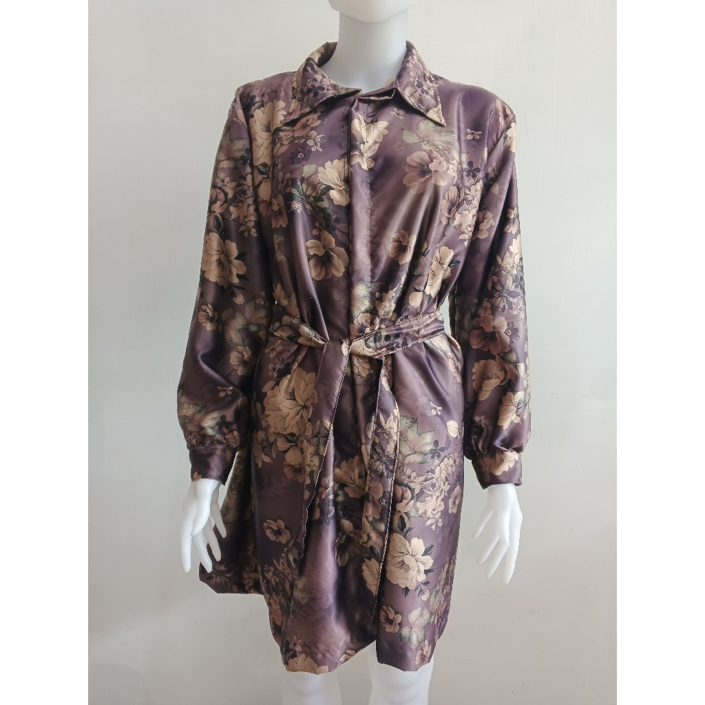 IKAFARIKA Tunik Violet Sutra Silk Furing Asahi All Size Kualitas Premium