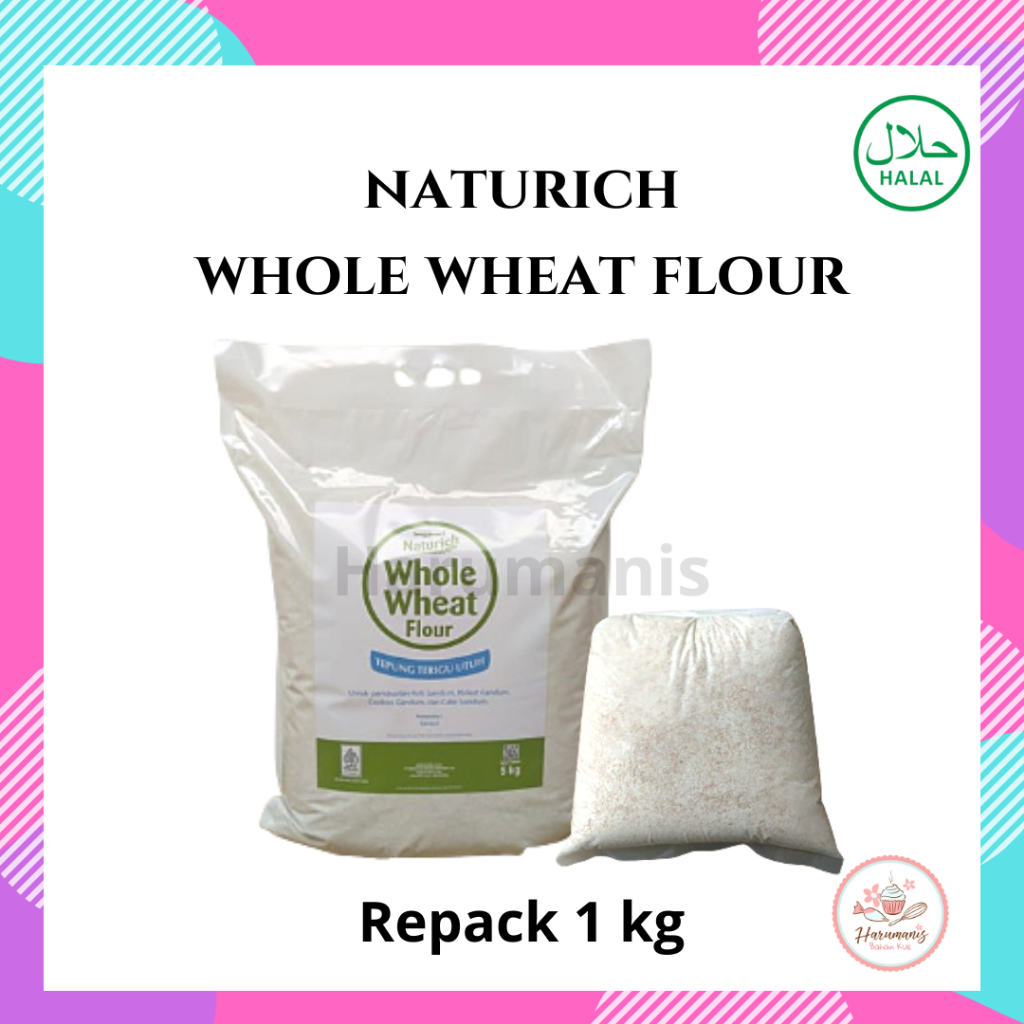 

Naturich Tepung Gandum Utuh Whole Wheat Flour Repack 1kg