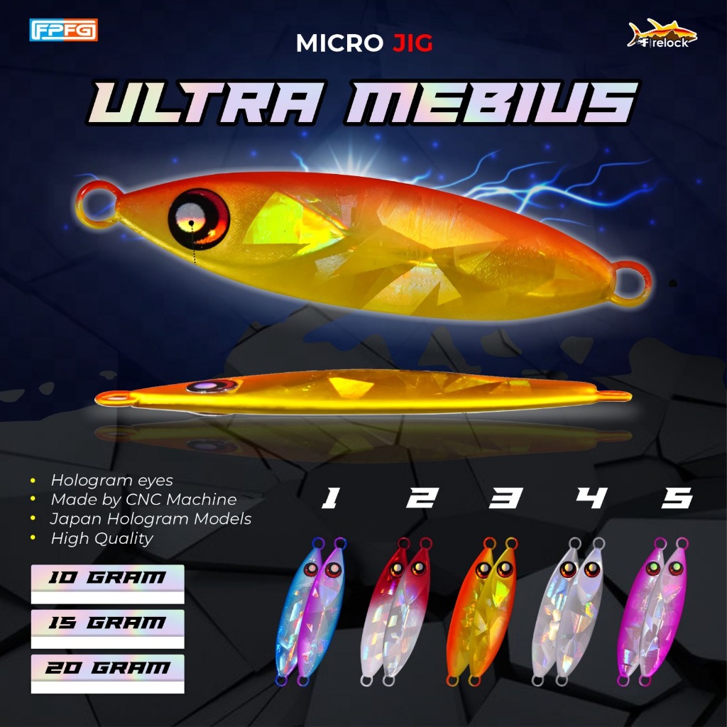 FIRELOCK | Micro Jig Firelock ULTRA MEBIUS Metal Jig Umpan Pancing 10 | 15 | 20 Gram Micro Jigging HURACAN