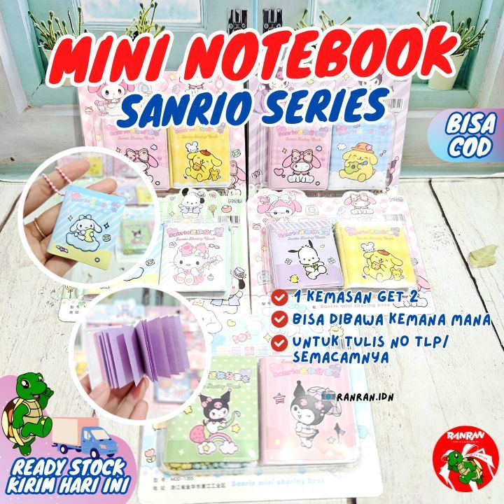 

Buku Mini Sanrio/Notebook Sanrio/ 1 pak isi 2pcs