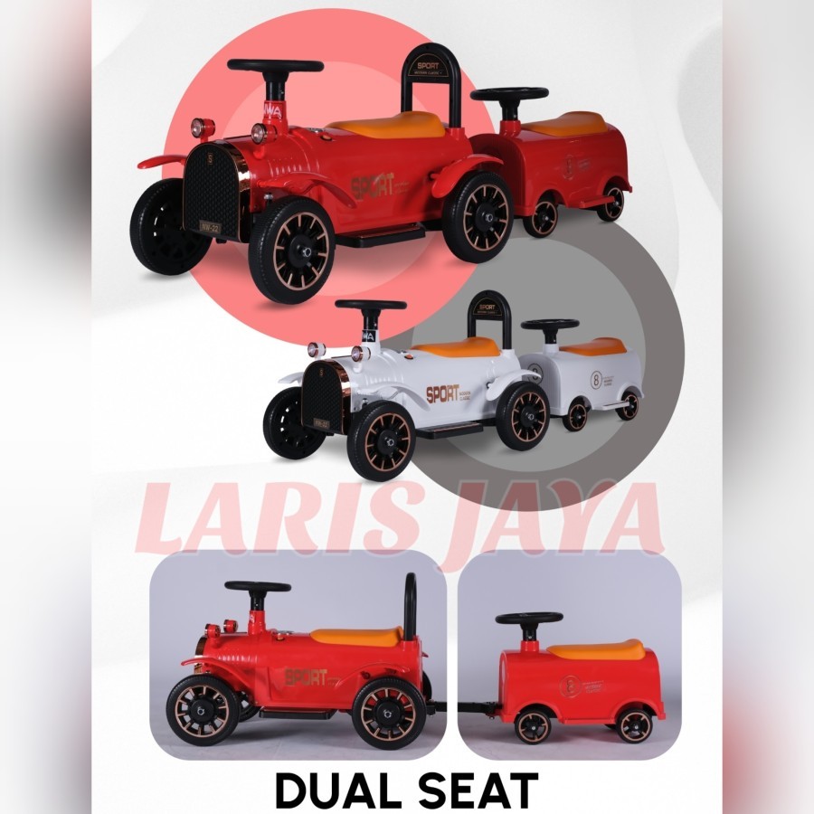 [ BONUS BUKU BELAJAR MEMBACA ] MOBILAN AKI ANAK MODEL KERETA API CLASSIC MOBIL PMB NUWA NW-22 SPORT
