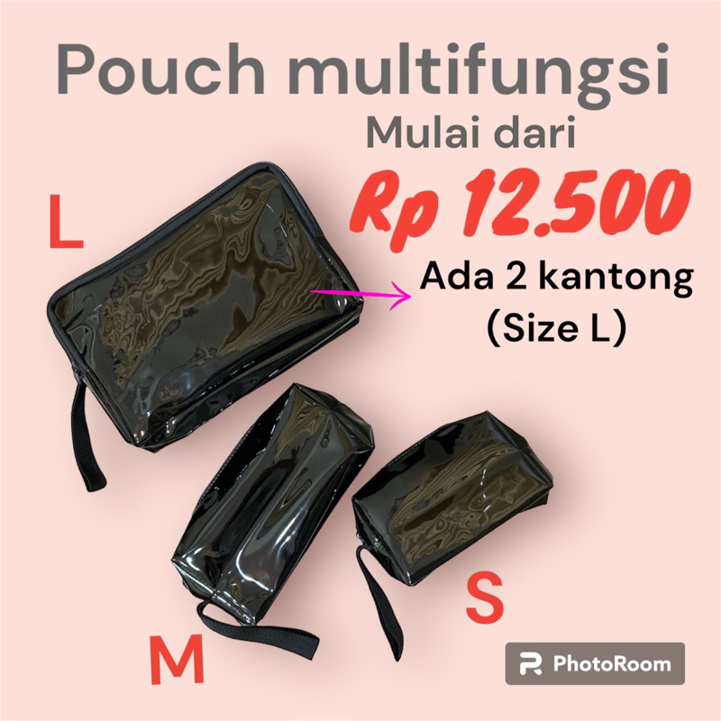 Tas Pouch Kosmetik Polos Transparan/ Tempat Make Up/ Pouch Kosmetik Transparan