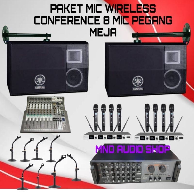 paket sound mic wireless conference 8mic speaker yamaha 10inch original