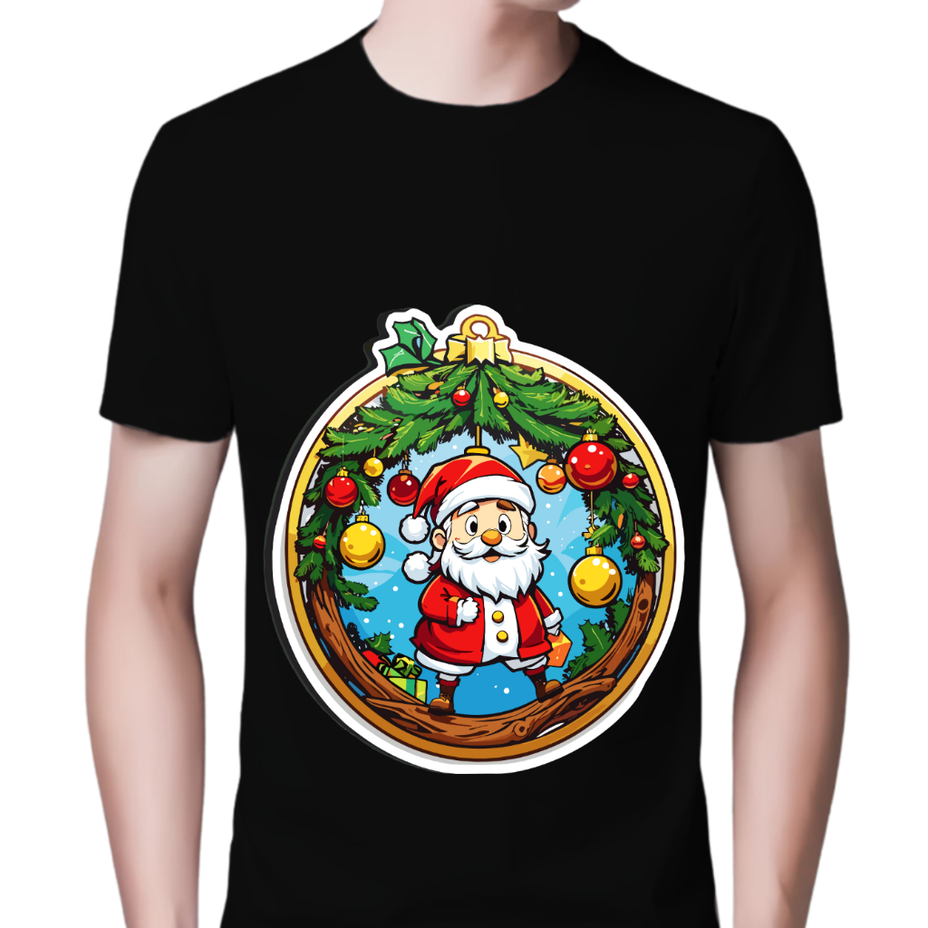 Orora Kaos Distro Premium Cartoon Santa Claus - Baju Atasan Sablon Pria Wanita Warna Hitam Putih Ukuran S M L XL XXL XXXL keren Original ORNTL 49