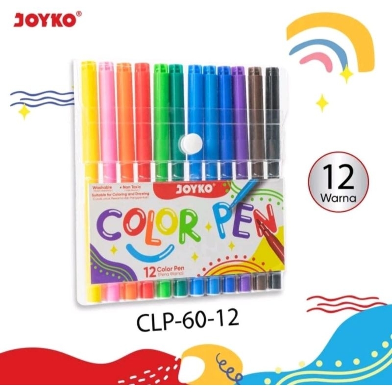 

Spidol 12 Warna / Pena Warna Joyko CLP-60-12 Color Pen